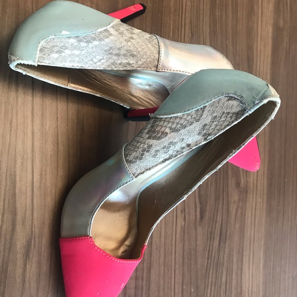 Qupid snakeskin pink stilettos - Picture 8 of 11